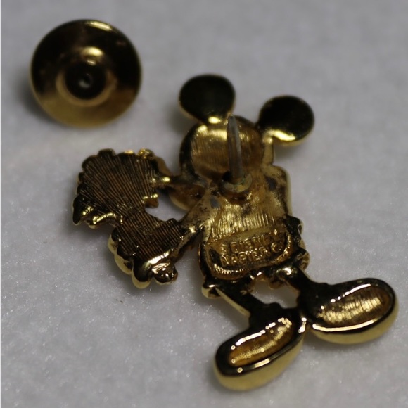 Napier Disney Pin Set Mickey Minnie Mouse Gold Tone Lapel Signed Vintage - Picture 8 of 9
